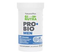 NaturesPlus GI NUTRA Pro Bio Men - 21 Strains of Probiotics for Men with Prebiotics Fibre Supplement - Vegetarian, Gluten Free - 30 Capsules
