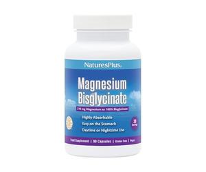 NaturesPlus Magnesium Bislycinate Capsules - Gentle Magnesium Supplement, Active Glycinate Form - Sleep, Relaxation, Stress Support - Vegan, Gluten Free - 90 Capsules