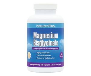 NaturesPlus Magnesium Glycinate Capsules - Gentle Magnesium Supplement, Active Bisglycinate Form - Sleep, Relaxation, Stress Support - Vegan, Gluten Free - 180 Capsules