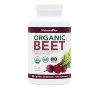NaturesPlus Organic Beet Capsules - Fermented and Non-Fermented Beet Powder - Lower in Sugar, Naturally Occurring Nitrates - Organic, Gluten Free, Vegan - 180 Capsules, 2 Months Supply