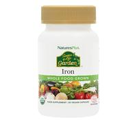 NaturesPlus Source of Life Garden Iron - 18 mg Organic Plant Based Gentle Iron Supplement, Highly Bioavailable - Vegan, Gluten Free, One A Day - 30 Capsules