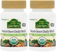 NaturesPlus Source of Life Garden Men Once a Day - Organic Vegan Multivitamin for Men - Energy, Immunity, T Booster - Zinc, Selenium, Pomegranate, Lycopene - Gluten Free - 30 Tablets (Pack of 2)