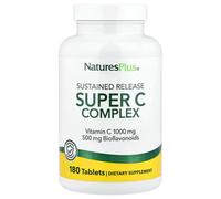 NaturesPlus, Super C Complex, Slow Release, 180 Tablets, Expiry:11/2029