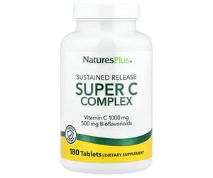 NaturesPlus, Super C Complex, Slow Release, 180 Tablets, Expiry:11/2029