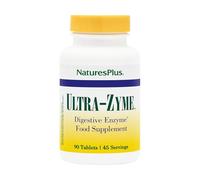 NaturesPlus UltraZyme Digestive Enzyme Supplement - Ox Bile, Pancreatin, Betaine H romelain, Lactase & Microbiome Complex - Milk and Soy Free - 90 Tablets