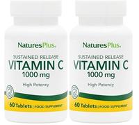 NaturesPlus Vitamin C 1000Mg with Rose Hips - Immunity, Collagen, Bone, Cartilage Support - High Potency, Sustained Release - Gluten Free, Vegetarian - 60 Tablets (Pack of 2)