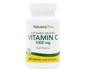 NaturesPlus Vitamin C 1000Mg with Rose HIPS - Immunity, Collagen, Bone, Cartilage Support - High Potency, Sustained Release - Gluten Free, Vegetarian - 60 Tablets