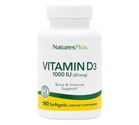 NaturesPlus Vitamin D3 1,000 IU 180 Softgels Capsules - Active Vitamin D Supplement - Immune Support, Bones, Muscle, Teeth, Calcium Absorption - Easy to Swallow, Gluten Free - 3 Months Supply