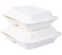 NatureStar Organic Take-Away Box "Triple" Sugar Cane 23 cm x 23 cm 23cm x 23