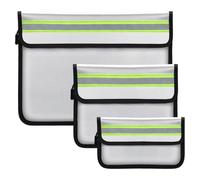 NatureTouch 5200℉ Fireproof Document Bag - 3 Pack - Waterproof Money Bag with Zipper and Pocket - Important Document Holder for Cash, Valuables, Passports, Legal Paper Safe