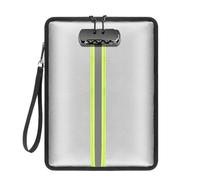 NatureTouch 5200℉ Fireproof Document Bag with Lock - Two Pockets Waterproof Money Bag with Zipper and Wristband - Important Document Holder for Cash, Valuables, Passports, Legal Paper Safe