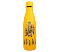 NatureVac - Meerkat 500ml Insulated Water Bottle from Deluxebase. Yellow Stainless Steel Thermal Flask for Gym, Office, Travel - Double Wall Vacuum, Leak Proof & BPA-Free - Cold for 24h/Hot 12h