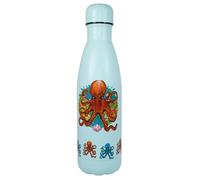 NatureVac - Octopus 500ml Insulated Water Bottle from Deluxebase. Blue Stainless Steel Thermal Flask for Gym, Office, Travel - Double Wall Vacuum, Leak Proof & BPA-Free - Cold for 24h/Hot 12h