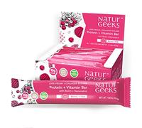 NaturGeeks Collagen Builder Protein + Vitamin Bar, Oat & Berry - 15g Protein & 11 Vitamins, Zinc & Magnesium for Immunity Support - Zero Added Sugar, Vegan, Gluten Free, Dairy & Soy Free, 12 count