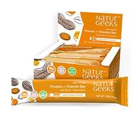 NaturGeeks Protein + Vitamin Bar, Salted Peanut Butter - 16g Protein & 11 Vitamins, Zinc & Magnesium for Immunity Support - Zero Added Sugar, Vegan, Gluten Free, Dairy & Soy Free, 12 count
