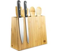 naturlik Magnetic Knife Block, 5-Piece Cooking Spoon Set, Bamboo, 29.5 x 10 x 23 cm