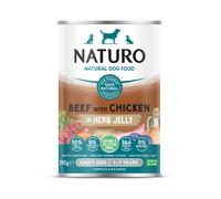 Naturo Adult Beef & Chicken Wet Dog Food In Jelly Can 390g x 12