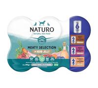 Naturo Adult Grain & Gluten Free Meat Chunks Variety Wet Dog Food Cans(6x Beef 3xPork 3XTurky) - 12 x 390g