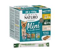 Naturo Adult Mini For Smaller Breeds Variety Pack 48 × 150g Pouches With Buddy's Dog Brush