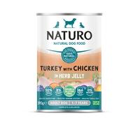 Naturo Adult Turkey & Chicken Dog Wet Food In Jelly Can 390g x 12