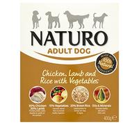 Naturo Chicken/Lamb and Rice with Vegetables Adult Dog Food, 400 g, Pack of 8