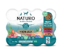 NATURO Grain Free Meaty Selection in Herb Jelly Adult Wet Dog Food - 12 x 390g