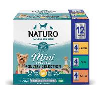 Naturo Adult Mini Dog Food Pouch Poultry Selection with Rice 12x150g