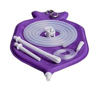 NaturoFlo Enema Bag Kit - Purple - BPA Free - 2 Quart Fountain (Open) Top - Silicone Hose with Robust Metal Suspension