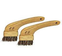 Naturolic All-Natural Grout Brush Set | Palmyra and Tampico Bristles | Multi-Surface Deep Cleaning Scrub Brush for Grout, Tile, Shower, Bathtub, Countertop | Eco Friendly Cleaning Products | Pack of 2
