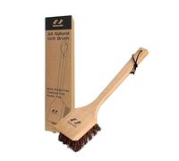 Naturolic All-Natural Wooden Grill Cleaning Brush and Scraper | Solid Wooden Handle | Non Scratch Palmyra bristles | Metal Bristle Free | Plastic Free | Safe BBQ Grill Scrubber for Outdoor Grill
