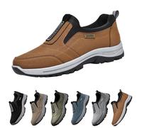 Naturstep Men's Shoes - OrthoMotion Unisex Ergonomic Shoe for Pain Relief, Lightweight Men's Non-Slip Trainers, Comfortable Leather Trainers for Outdoor Fitness and Everyday Use, brown, 45 EU