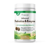NaturVet Advanced Probiotics and Enzymes Supplement, Plus Vet Strength PB6 Probiotic, Soft Chews, Made in the USA (70 Count)