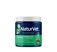 NaturVet Advanced Probiotics & Enzymes, PB6 Dog Soft Chews to Help Sensitive Stomachs and Digestive Issues, Hickory Smoked Bacon Flavored Pet Supplement for Dogs Over 6 Weeks, 120 Count Jar