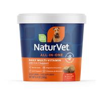 NaturVet All-in-One Dog Supplement - for Joint Support, Digestion, Skin, Coat Care - Dog Multivitamins with Minerals, Omega-3, 6, 9 - Wheat-Free Vitamins for Dogs - 60 Soft Chews