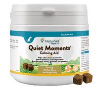 NaturVet Calming Chews for Dogs - Bacon Flavour 120 Chews - Reduce Stress, Anxiety, Fear, Separation, Hyperactivity, Reactivity, Aggression, Travel - Vet Approved Natural Ingredients