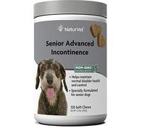 NaturVet Senior Advanced Incontinence Dog Supplement - Helps Support Dog’s Bladder Control, Normal Urination - Includes Synergistic Blend of Botanicals - 120 Ct. Soft Chews
