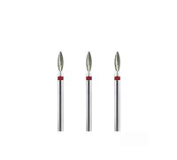 Natury Nails Set of 3 Diamond Flame Drill Bits for 2.3 mm Nail Drill Bit Russian Manicure Cuticle (Fine Grit)