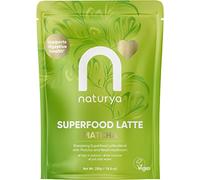Naturya Energizing Matcha Superfood Latte Blend 250g - Creamy Vegan & Gluten-Free Matcha Green Tea with Coconut Milk, Reishi Mushroom, Live Bio Cultures & Seaweed Calcium for Digestion & Bone Health