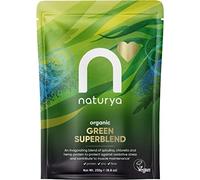 Naturya Organic Green SuperBlend, 250g, Alkalising Superfood Blend for Smoothies