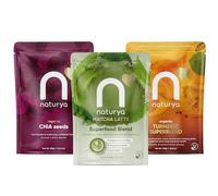 Naturya Organic Turmeric Matcha Latte & Chia Seeds Bundle for Daily Energy, Digestion and Plant Based Nutrition