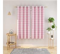 NATUS WEAVER Buffalo Check Curtains 45 inches Long Basement Pink and White Gingham Plaid Kitchen Window Curtain Panels Living Room Checker Drapes Bedroom Grommet Top Window Treatment 2 Panels