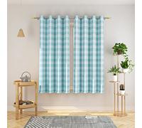 NATUS WEAVER Buffalo Check Curtains 54 inches Long Basement Sky Blue and White Gingham Plaid Kitchen Window Curtain Panels Living Room Checker Drapes Bedroom Grommet Top Window Treatment 2 Panels