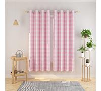 Natus Weaver Buffalo Check Curtains 72 inches Long Basement Pink and White Gingham Plaid Kitchen Window Curtain Panels Living Room Checker Drapes Bedroom Grommet Top Window Treatment 2 Panels