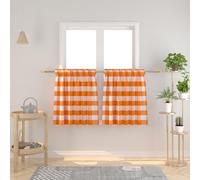 NATUS WEAVER Buffalo Check Kitchen Tier Curtains 30 inches Long Plaid Gingham Rod Pocket Classic Short Small Cafe Curtains Country Farmhouse Bathroom Half Window Curtains 2 Panels Orange & White