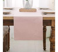 NATUS WEAVER Dining Table Runner 12 x 90 inches Kitchen Room Dinner Wedding Birthday Party Burlap Rustic Table Runner, Baby Pink