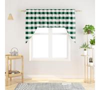 NATUS WEAVER Swags for Kitchen Window Curtain Valance 1 Panel Buffalo Check Swag Plaid Gingham Classic Country Farmhouse Window Curtain - Dark Green & White 54W x 36L with a 16" Center Drop