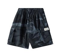 NATUST Boys Camouflage Cargo Shorts Multipocket Elastic Summer Short Pants CamoBlue 5-6 Years