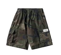 NATUST Boys Camouflage Cargo Shorts Multipocket Elastic Summer Short Pants CamoGreen 9-10 Years