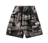 NATUST Boys Camouflage Cargo Shorts Multipocket Elastic Summer Short Pants CamoKhaki 9-10 Years