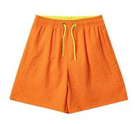 NATUST Boy's Swim Trunks Beach Board Shorts Swimming Surfing Pants with Mesh Lining Orange 7-8 Years